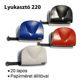 MOS 220 irodai lyukasztó szürke (20 lapos)