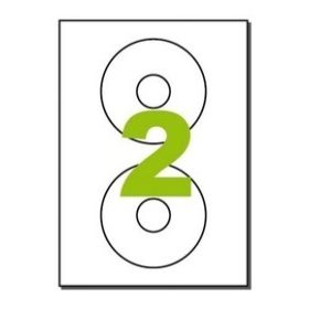   Etikett címke univerzális 117 mm-es átmérő CD-hez / DVD-hez 2 db/ív, 200 db/csomag (letölthető sablon a leírásban)