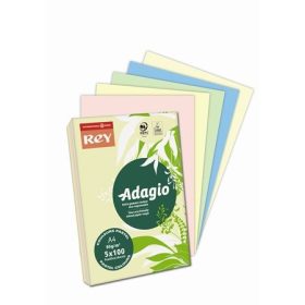  REY Adagio, pasztell mix, színes másolópapír, A4, 80 g, 5x100 lap/csomag