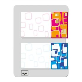   SIGEL Retro Jelölőcímke, műanyag, 2x20 lap, 25x45 mm, kék-narancs