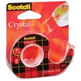 Ragasztószalag adagolón 3M Scotch Crystal, 19 mm x 7,5 m