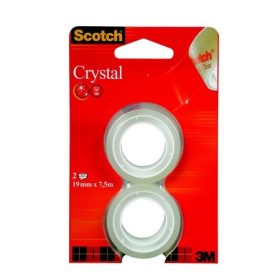 Ragasztószalag 3M Scotch Crystal, 19 mm x 7,5 m, 2db/csomag