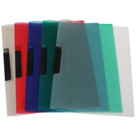   Biurfol klippes gyorsfűző, clip mappa PP A4, áttetsző piros