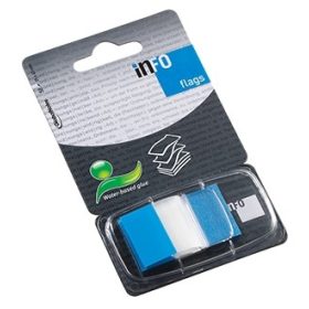   Oldaljelölő Info Notes Flag 25x43mm, műanyag, 50 lapos, áttetsző kék (772881)