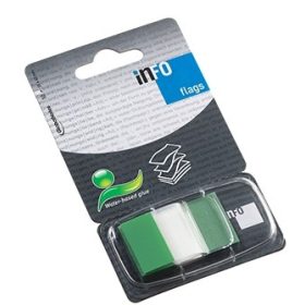   Oldaljelölő Info Notes Flag 25x43mm, műanyag, 50 lapos, áttetsző zöld (772843)