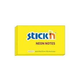   Öntapadós jegyzettömb STICK'N (21135) 76X127mm neon sárga 100lap