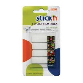   STICK'N Index oldaljelölő (21383) 12x45mm mintás széllel PÖTTY 4x20 lap