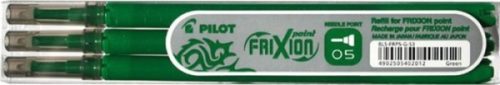 Rollertoll betét, 0,25 mm, tűhegyű, törölhető, Pilot Frixion Point zöld 3 db/csomag (BLS-FRP5-G-S3)