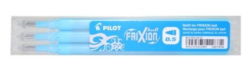 Rollertoll betét, 0,25 mm, törölhető, Pilot Frixion Clicker világoskék 3 db/csomag (BLS-FR5-LB-S3)