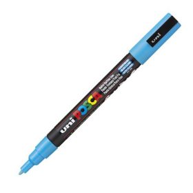 Dekormarker Uni Posca PC-3M 0.9-1.3 mm, kúpos, világoskék