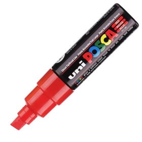 Dekormarker Uni Posca PC-8K 5-8 mm, vágott, piros