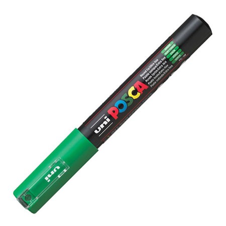 Dekormarker Uni Posca PC-1M 0.7-1 mm, kúpos, zöld