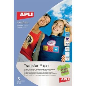   Fólia, vasalható, A4, tintasugaras nyomtatóba, sötét pólóhoz, Apli 5 lap/csom