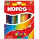 Színes ceruza készlet, háromszögletű, Kores Triangular, 24 különböző szín, 24 db/készlet (IK100324)