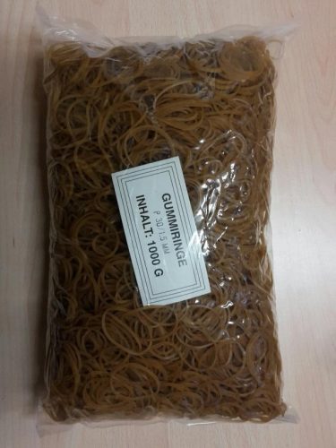 Gumigyűrű / postázó gumi 30 / 1,5mm natúr 1kg/csomag 