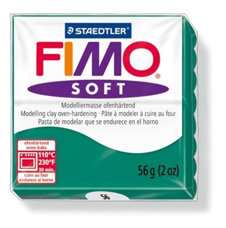 Gyurma, 56 g, égethető, Fimo Soft, smaragdzöld (FM802056)