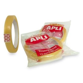   Ragasztószalag, 12 mm x 66 m, Apli Transparent, átlátszó 66 méter/db