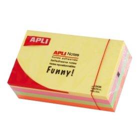   Öntapadó jegyzettömb, 125x75 mm, 400 lap, Apli, neon 400 lap/csom
