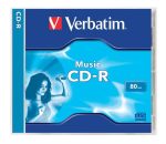   CD-R lemez, 700MB, 80min, 16x, normál tok, Verbatim Live it! (43365)