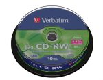   CD-RW lemez, újraírható, SERL, 700MB, 8-10x, hengeren Verbatim (43480)