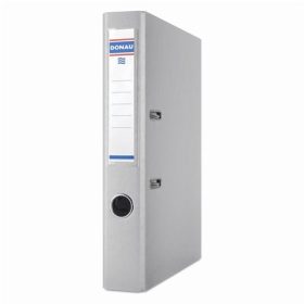   Iratrendező, 50 mm, A4, PP, élvédő sínnel, Donau Premium , szürke