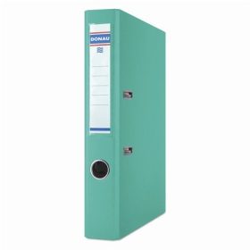   Iratrendező, 50 mm, A4, PP, élvédő sínnel, Donau Premium , türkiz