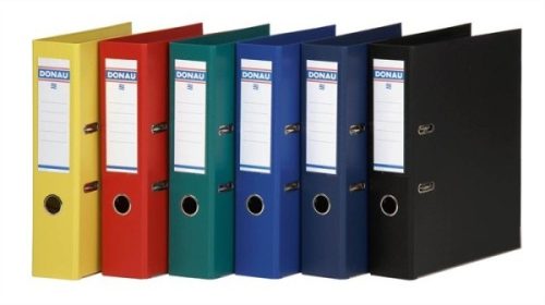 Iratrendező, 75 mm, A4, PP, élvédő sínnel, Donau Premium , zöld