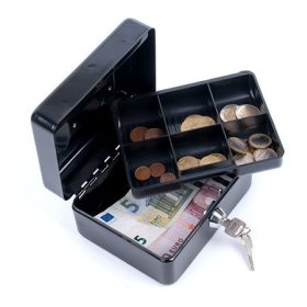 Pénzkazetta, 15,2x11,5x8 cm, Donau, fekete