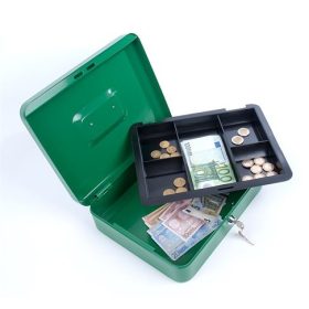 Pénzkazetta, 15,2x11,5x8 cm, Donau, zöld