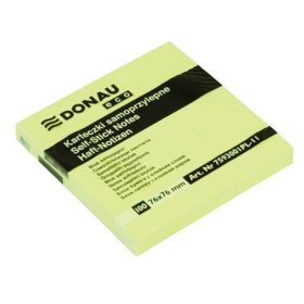   Öntapadó jegyzettömb, 76x76mm, 100 lap, Donau ECO , sárga