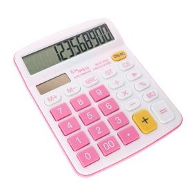   Számológép Empen asztali 2945 12 számjegyű rózsaszín-fehér