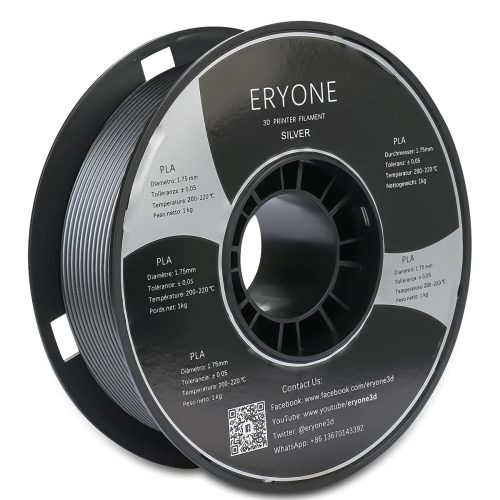 Eryone Standard PLA ezüstszürke (silver) 3D nyomtató Filament 1.75mm, 1kg/tekercs