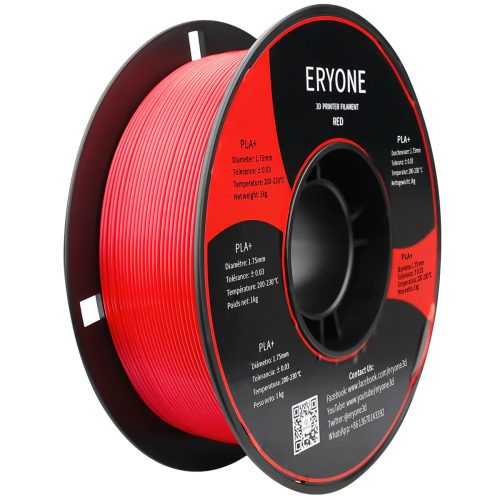 Eryone PLA+ piros (red) 3D nyomtató Filament 1.75mm, 1kg/tekercs