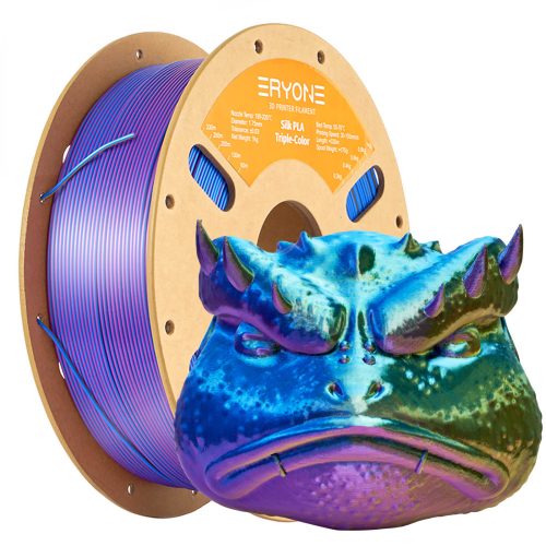 Eryone Silk PLA Triple Color selyemfényű arany, kék és lila (gold & blue & purple) háromszínű 3D nyomtató Filament 1.75mm, 1kg/tekercs