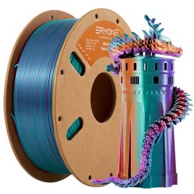   Eryone Silk PLA Triple Color selyemfényű lila, kékeszöld és narancs (purple & blue green & burnt orange) háromszínű 3D nyomtató Filament 1.75mm, 1kg/tekercs