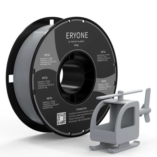 Eryone PETG szürke (gray) 3D nyomtató Filament 1.75mm, 1kg/tekercs