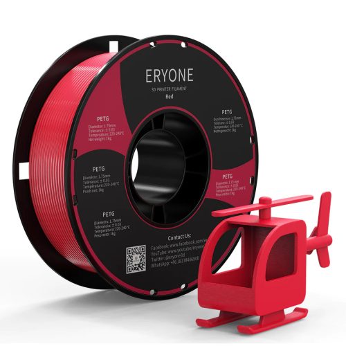 Eryone PETG piros (red) 3D nyomtató Filament 1.75mm, 1kg/tekercs