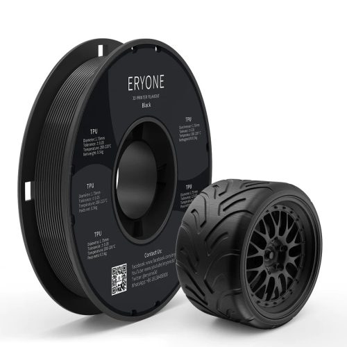 Eryone TPU fekete (black) 3D nyomtató Filament 1.75mm, 0,5kg/tekercs