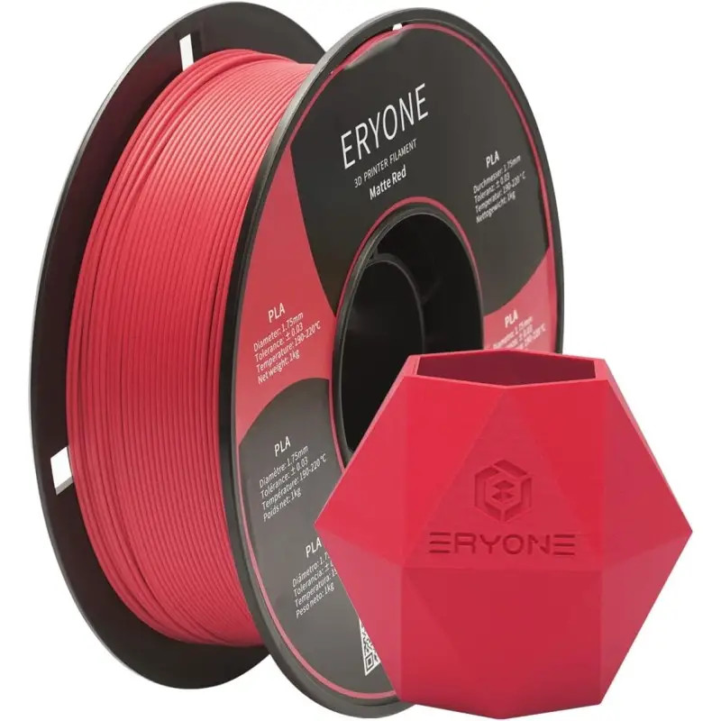 Eryone Matte PLA matt piros (red) 3D nyomtató filament 1.75m