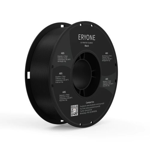 Eryone ABS fekete (black) 3D nyomtató Filament 1.75mm, 1kg/tekercs