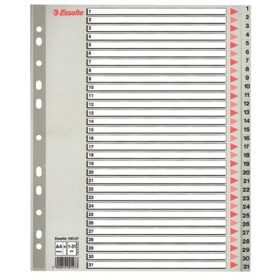   Regiszter, műanyag, A4 maxi, 1-31, Esselte, szürke (100127)