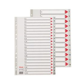   Regiszter, műanyag, A4 Maxi, A-Z, Esselte, szürke színű regiszter (100129)