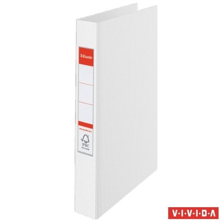 Gyűrűs könyv, 2 gyűrű, 42 mm, A4, PP/PP, Esselte Standard, Vivida fehér (14449)