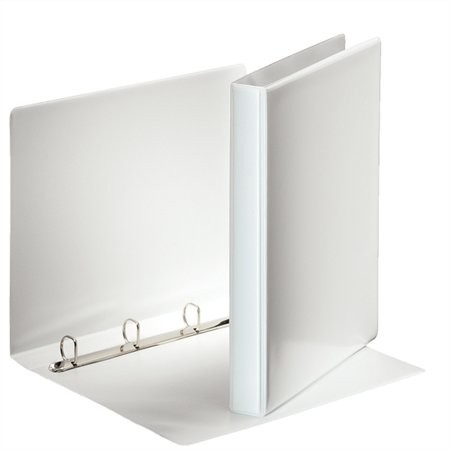 Gyűrűs könyv, panorámás, 4 gyűrű, D alakú, 35 mm, A4, PP/PP, Esselte, fehér (49701)