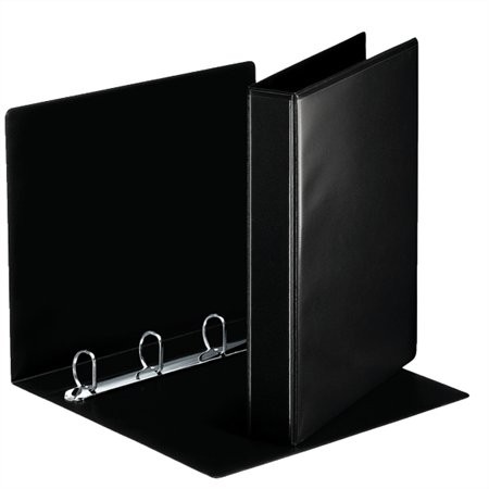 Gyűrűs könyv, panorámás, 4 gyűrű, D alakú, 50 mm, A4, PP/PP, Esselte, fekete (49717)