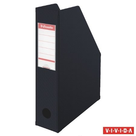 Iratpapucs, PVC/karton, 70 mm, összehajtható, Esselte, Vivida fekete (56007)