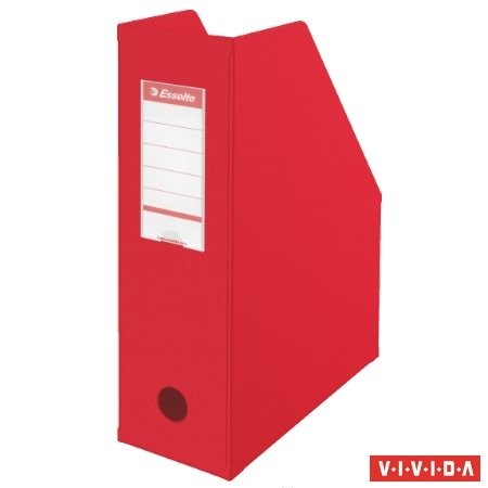 Iratpapucs, PVC/karton, 100 mm, összehajtható, Esselte, Vivida piros (56073)