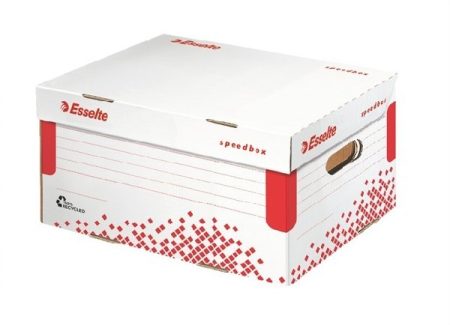 Archiváló konténer, S méret, újrahasznosított karton, Esselte Speedbox, fehér (623911)