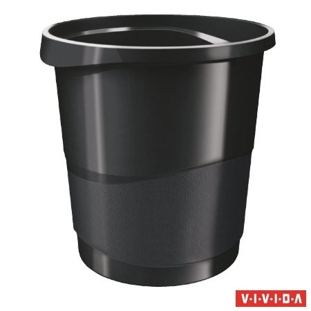 Papírkosár, 14 liter, Esselte Europost, Vivida fekete (623952)