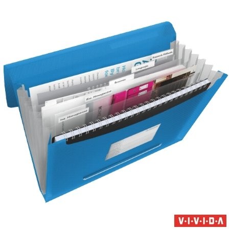 Harmonika mappa, A4, PP, 6 rekeszes, Esselte Vivida, kék (624015)